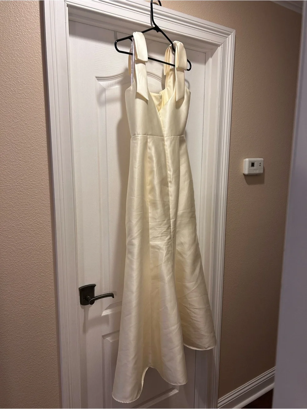 ALFRED SUNG Butter Yellow Maxi Dress with Shoulder Bows - Picture 5 of 8